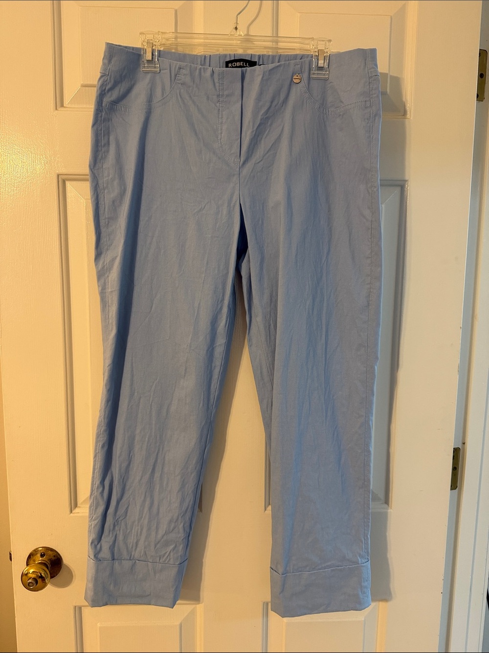 Robell Light Blue Straight-Leg Pants